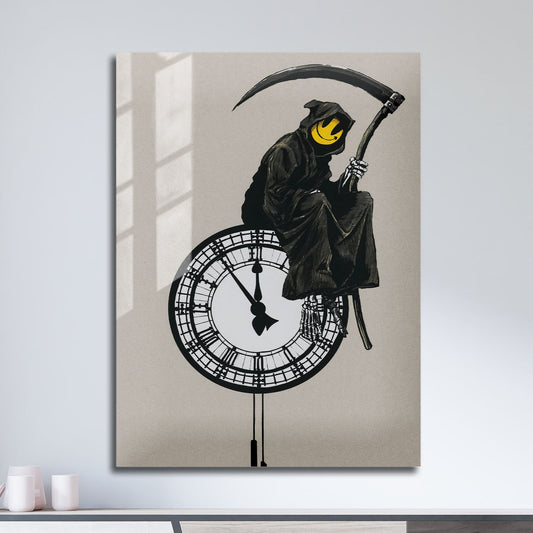 Wes Co Gallery Metal Poster Smiley Face Grin Reaper 11" x 17" Home Goods - Pop Art Border or edge to edge Metal Art Print