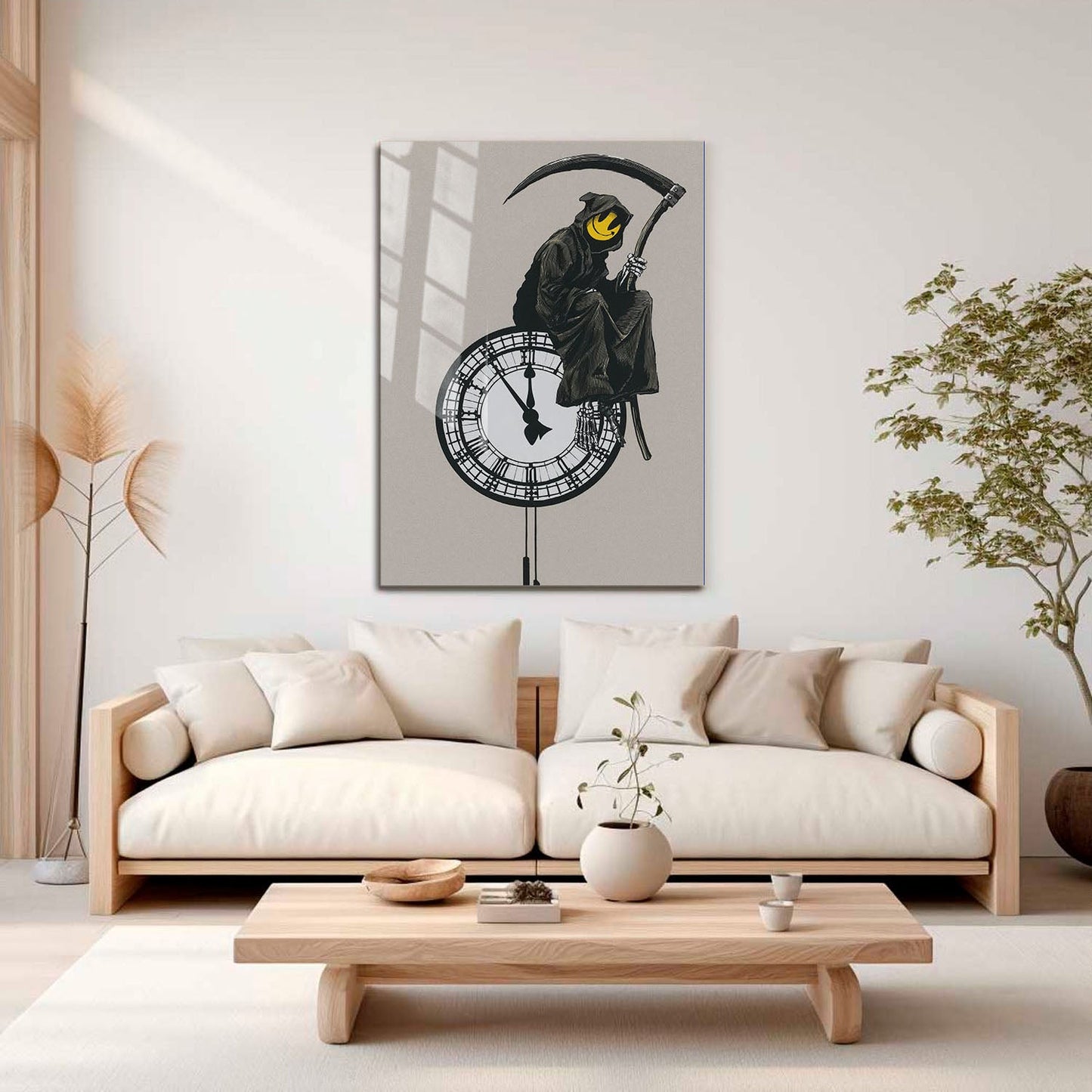 Wes Co Gallery Metal Poster Smiley Face Grin Reaper 11" x 17" Home Goods - Pop Art Border or edge to edge Metal Art Print