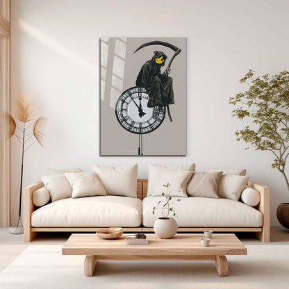 Wes Co Gallery Metal Poster Smiley Face Grin Reaper 11" x 17" Home Goods - Pop Art Border or edge to edge Metal Art Print