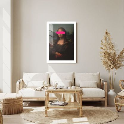 Wes Co Gallery Metal Poster Mona Lisa Pink Brush Stroke 24" x 36" Home Goods - Pop Art Border or edge to edge Metal Art Print