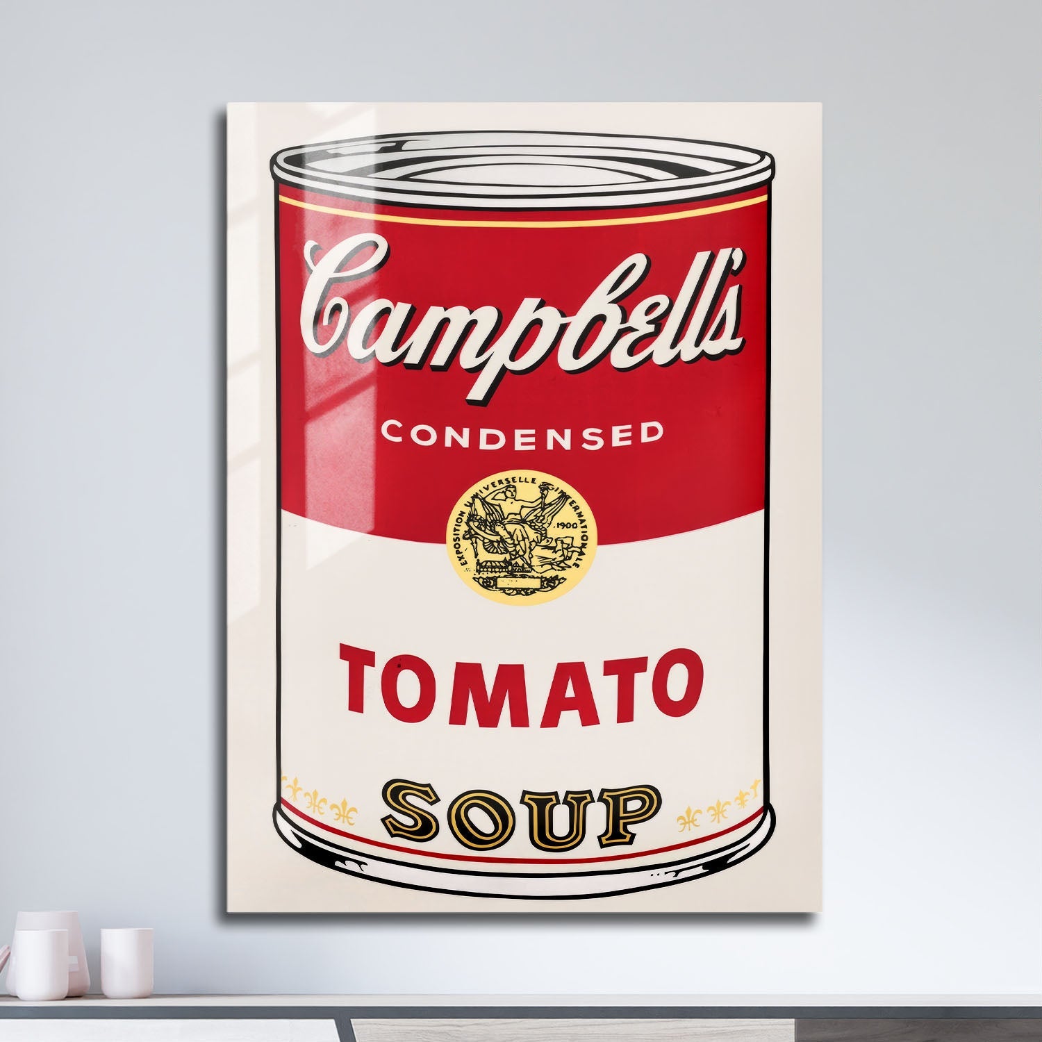 Wes Co Gallery Metal Poster Campbells Iconic Tomato Soup 11" x 17" Home Goods - Pop Art Border or edge to edge Metal Art Print