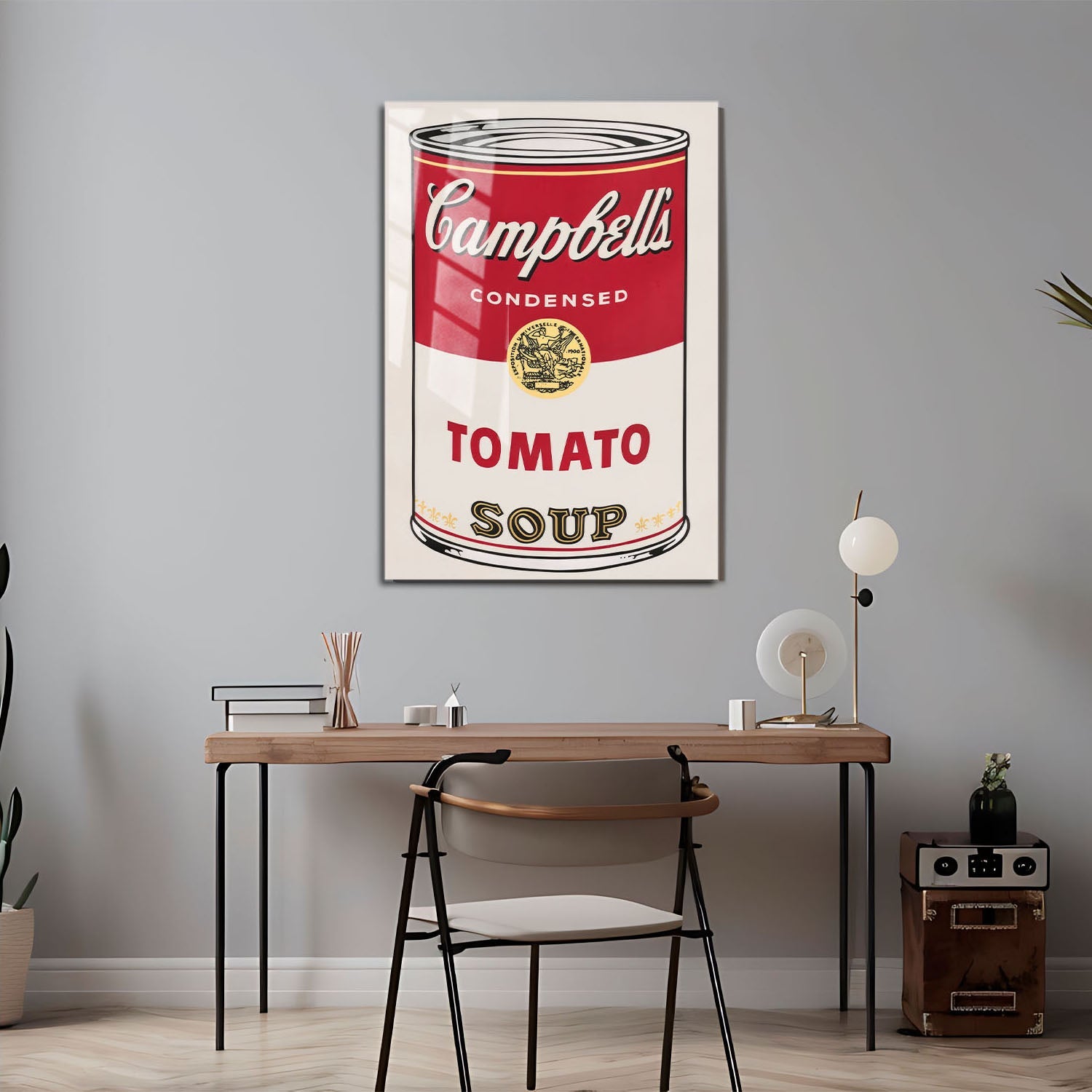 Wes Co Gallery Metal Poster Campbells Iconic Tomato Soup 11" x 17" Home Goods - Pop Art Border or edge to edge Metal Art Print