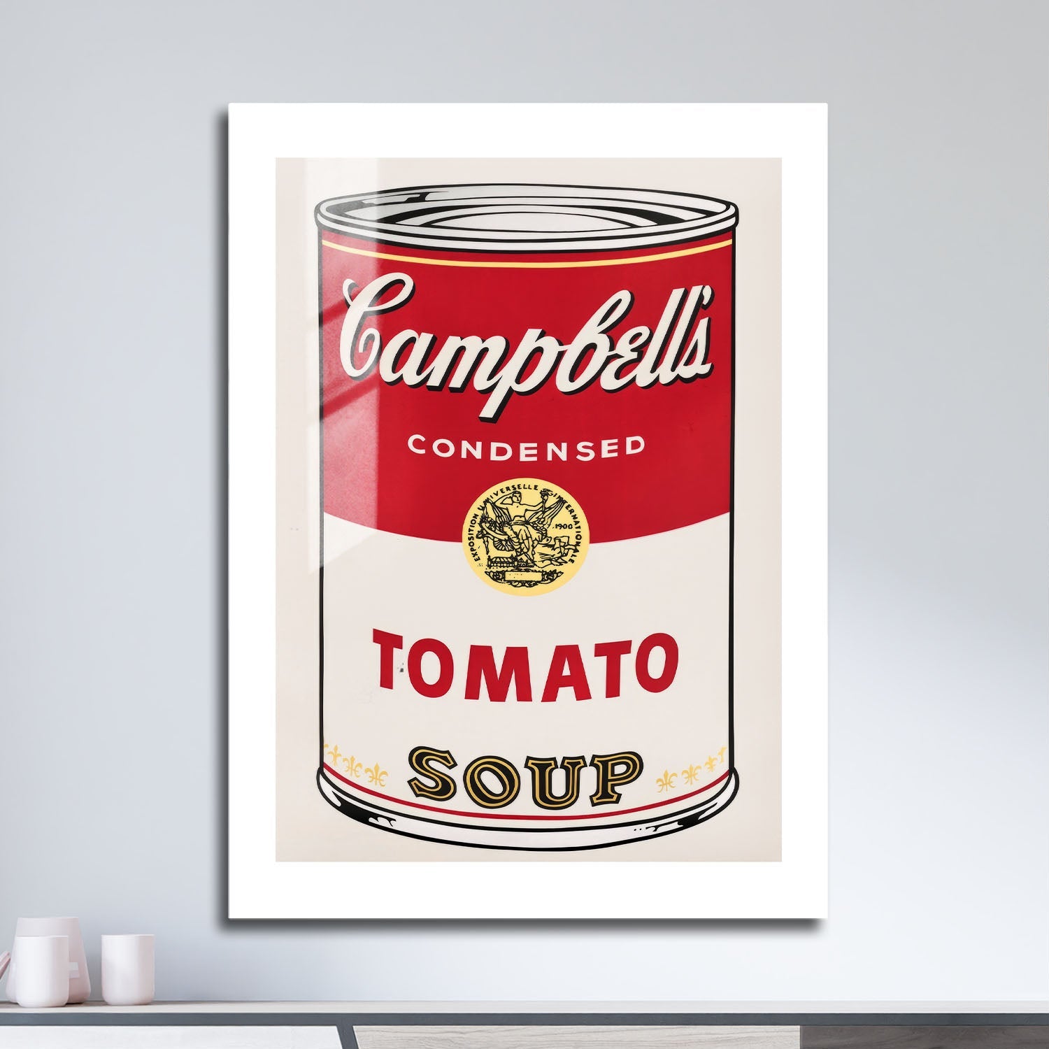 Wes Co Gallery Metal Poster Campbells Iconic Tomato Soup 16" x 24" Home Goods - Pop Art Border or edge to edge Metal Art Print