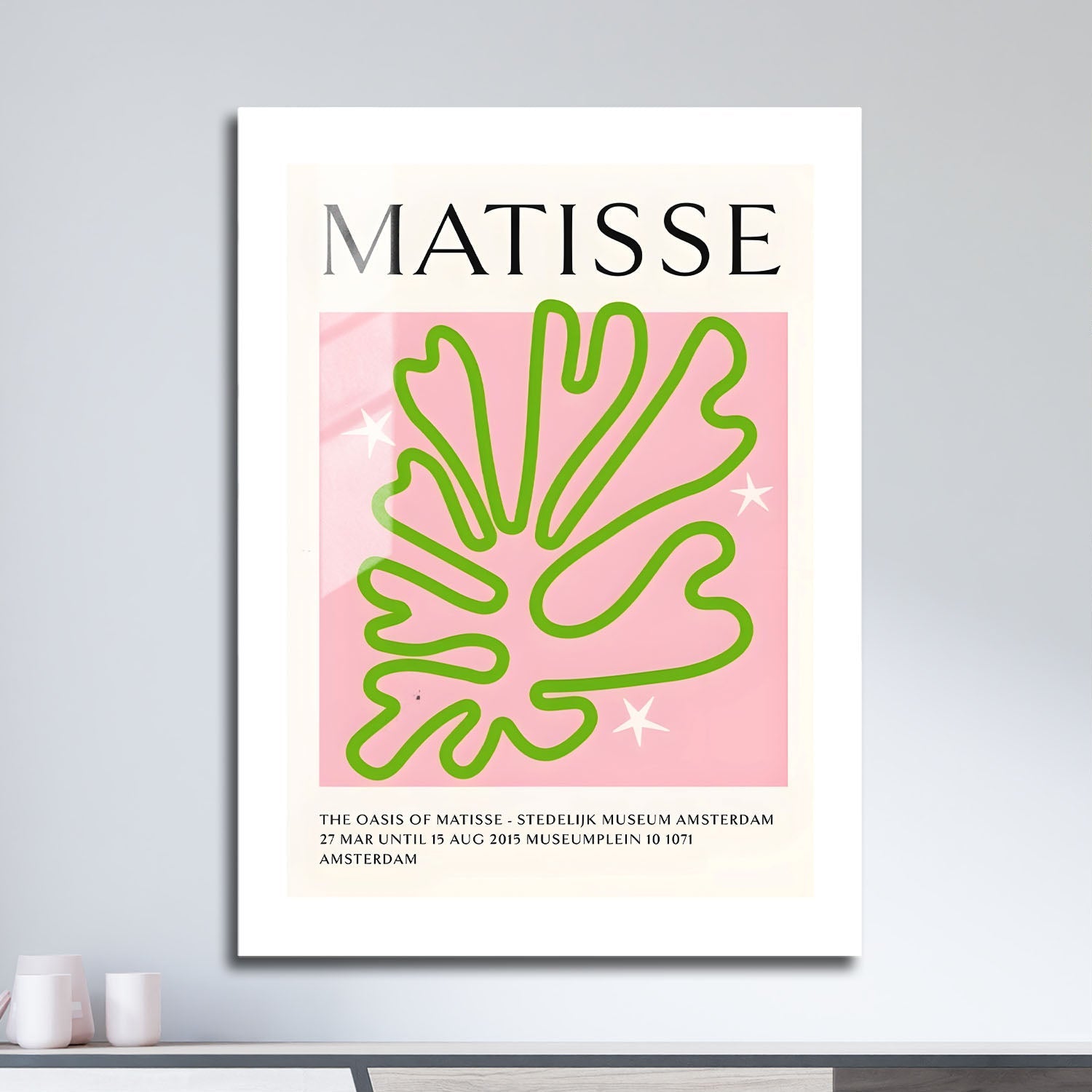 Wes Co Gallery Metal Poster Matisse Oasis Botanical 16" x 24" Home Goods - Preppy Border or edge to edge Metal Art Print