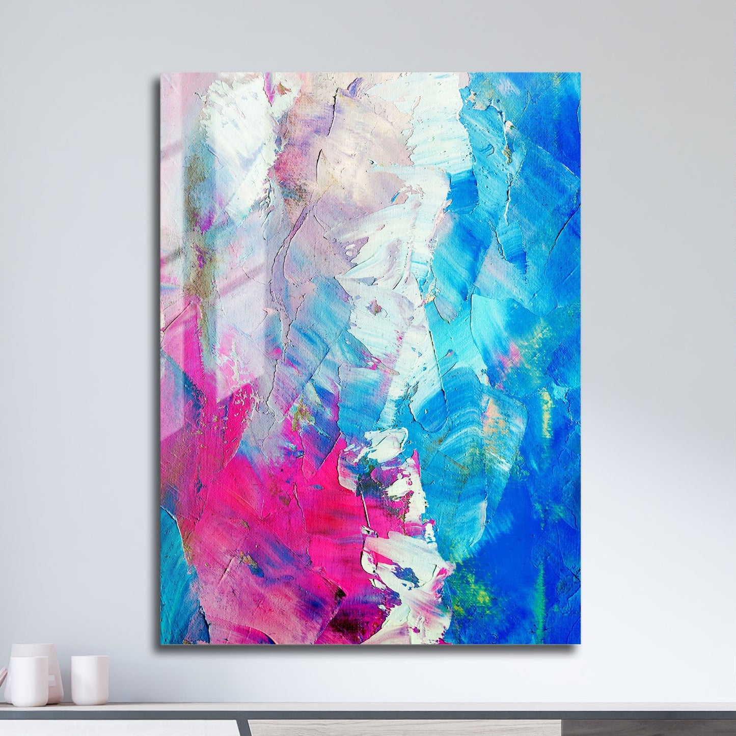 Wes Co Gallery Metal Poster Abstract Brushstroke Pastel 11" x 17" Home Goods - Preppy Border or edge to edge Metal Art Print