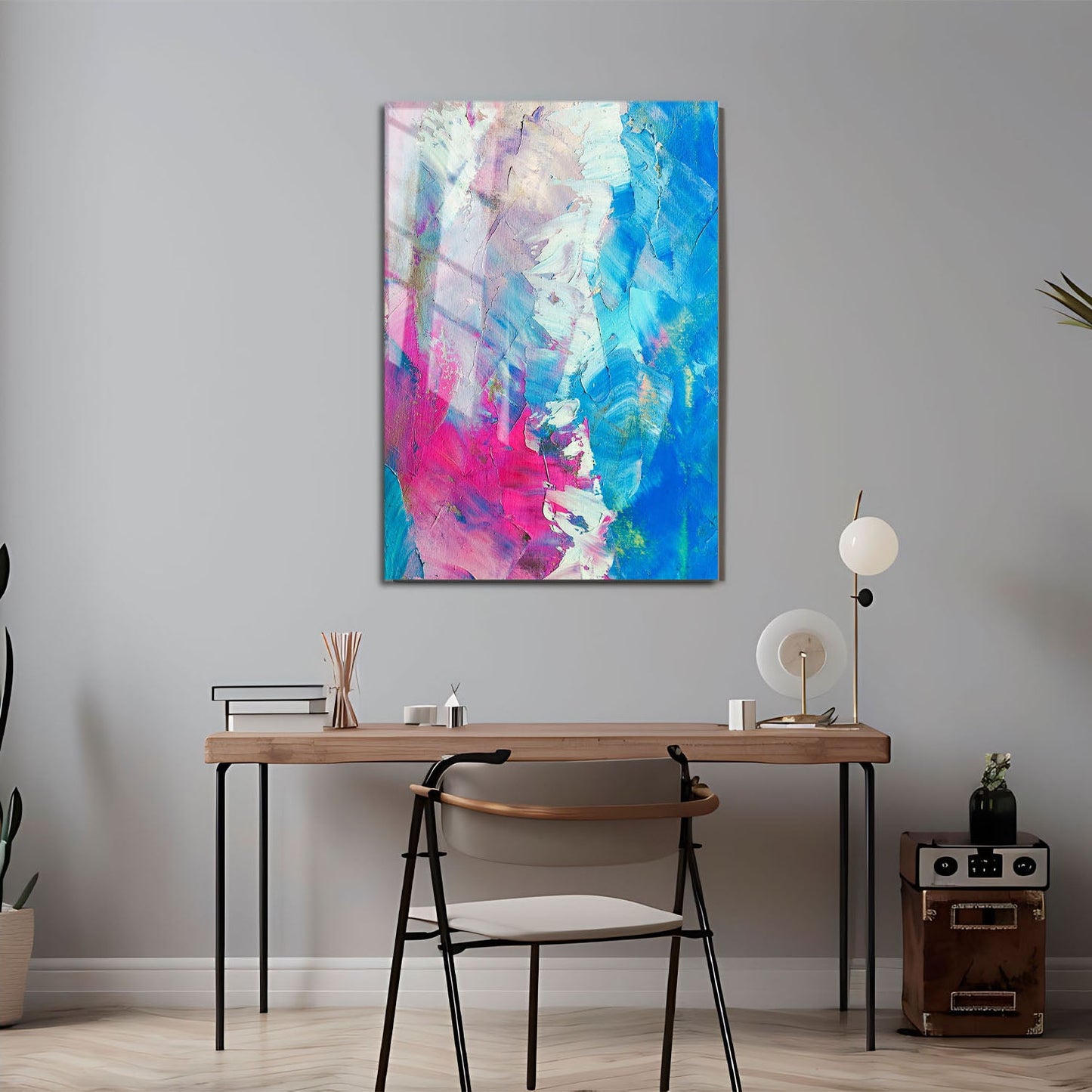 Wes Co Gallery Metal Poster Abstract Brushstroke Pastel 11" x 17" Home Goods - Preppy Border or edge to edge Metal Art Print