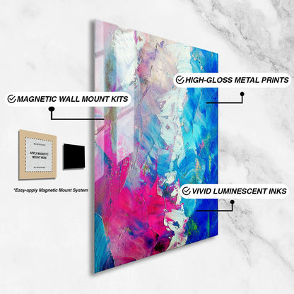 Wes Co Gallery Metal Poster Abstract Brushstroke Pastel 16" x 24" Home Goods - Preppy Border or edge to edge Metal Art Print