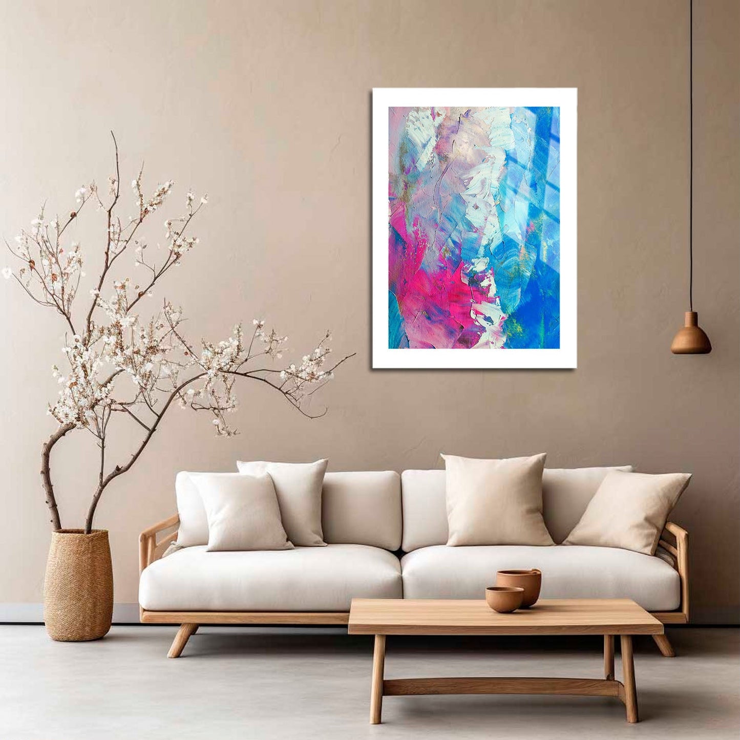 Wes Co Gallery Metal Poster Abstract Brushstroke Pastel 16" x 24" Home Goods - Preppy Border or edge to edge Metal Art Print