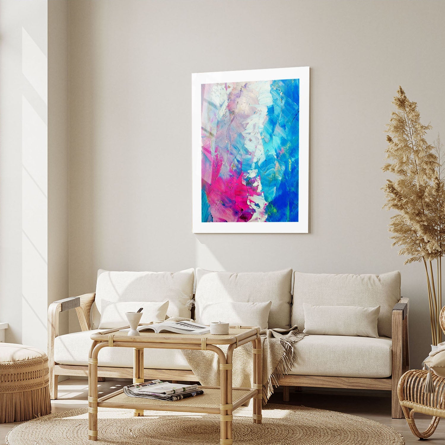 Wes Co Gallery Metal Poster Abstract Brushstroke Pastel 16" x 24" Home Goods - Preppy Border or edge to edge Metal Art Print