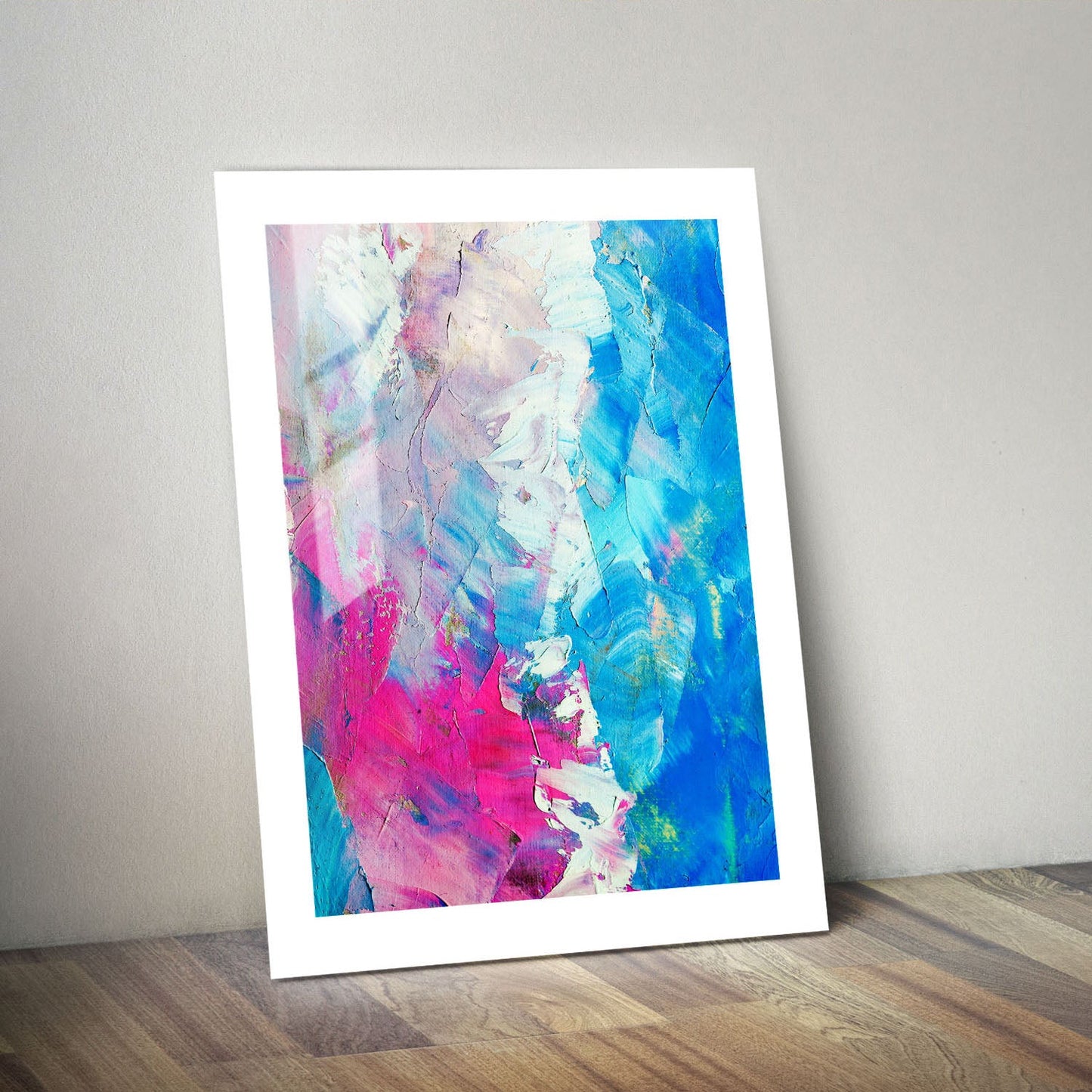 Wes Co Gallery Metal Poster Abstract Brushstroke Pastel 24" x 36" Home Goods - Preppy Border or edge to edge Metal Art Print