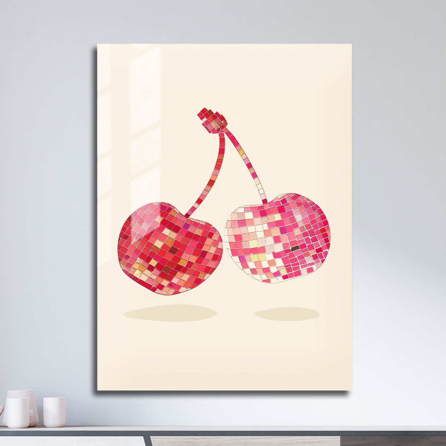 Wes Co Gallery Metal Poster Disco Cherry 11" x 17" Home Goods - Preppy Border or edge to edge Metal Art Print