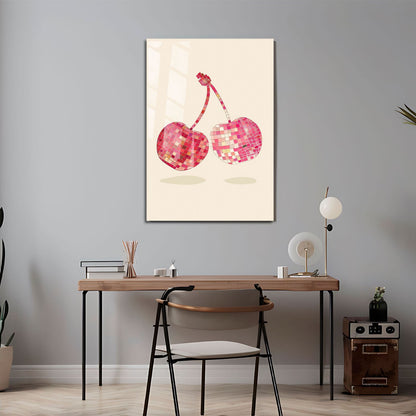 Wes Co Gallery Metal Poster Disco Cherry 11" x 17" Home Goods - Preppy Border or edge to edge Metal Art Print