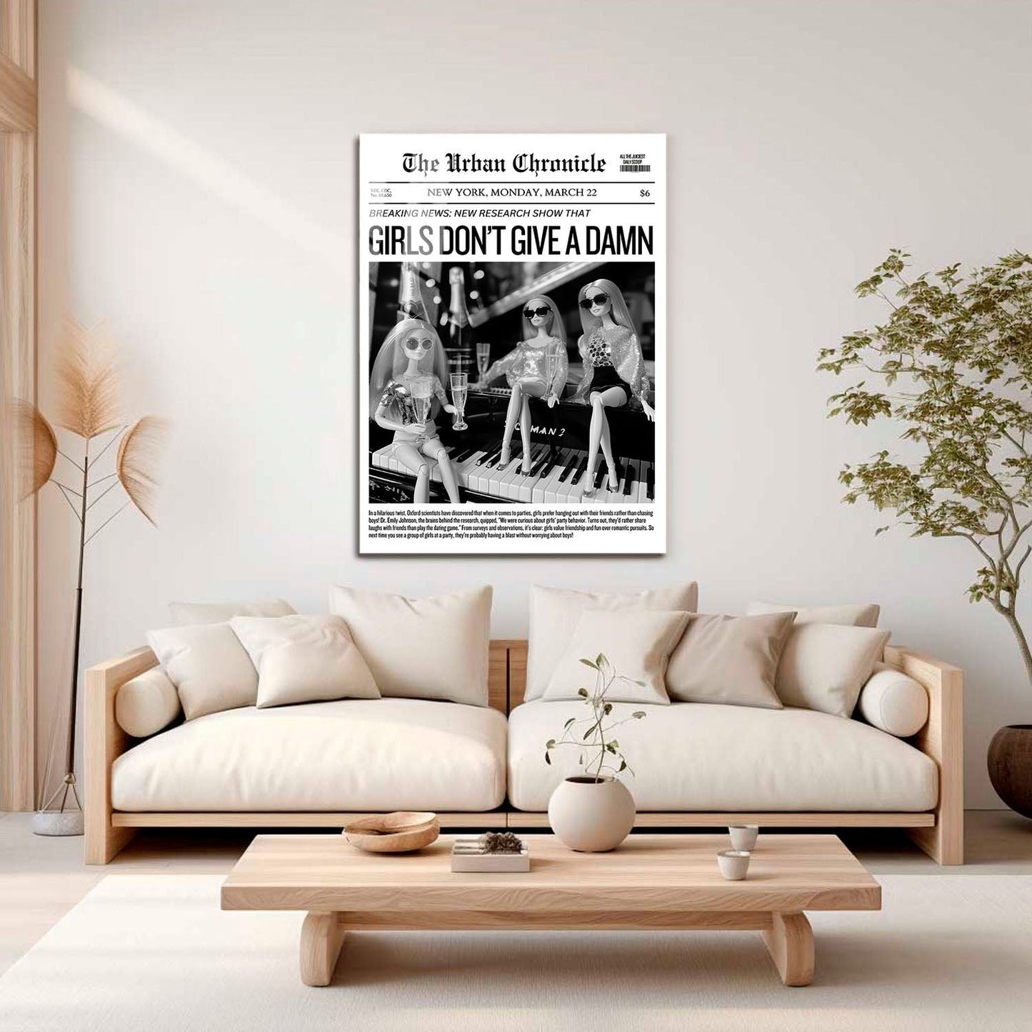 Wes Co Gallery Metal Poster Girls Do Not Give a Damn Headline 11" x 17" Home Goods - Preppy Border or edge to edge Metal Art Print