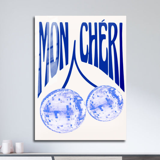 Wes Co Gallery Metal Poster Mon Cheri Disco 11" x 17" Home Goods - Preppy Border or edge to edge Metal Art Print