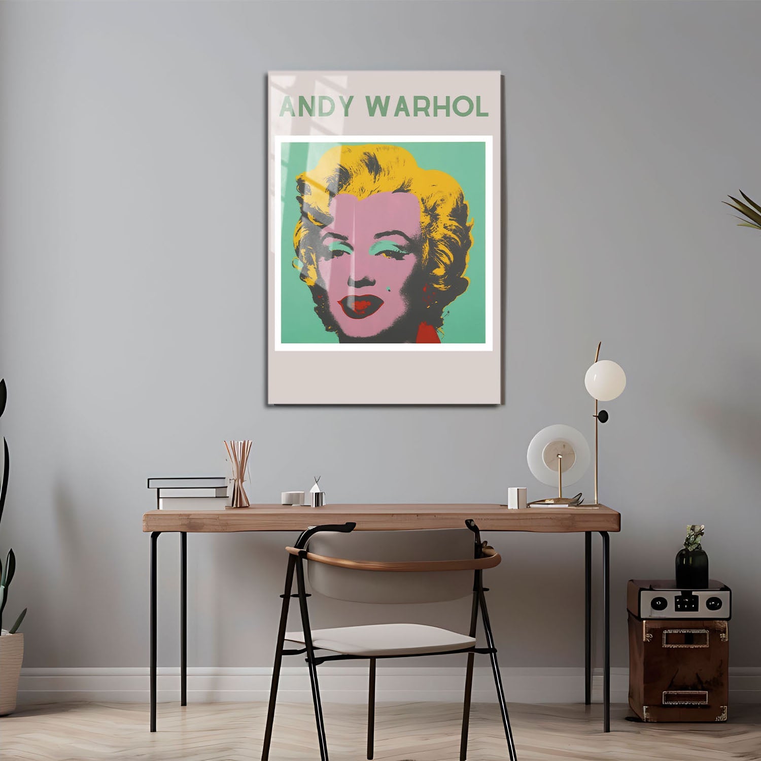 Wes Co Gallery Metal Poster Andy Warhol Marilyn 11" x 17" Home Goods - Preppy Border or edge to edge Metal Art Print