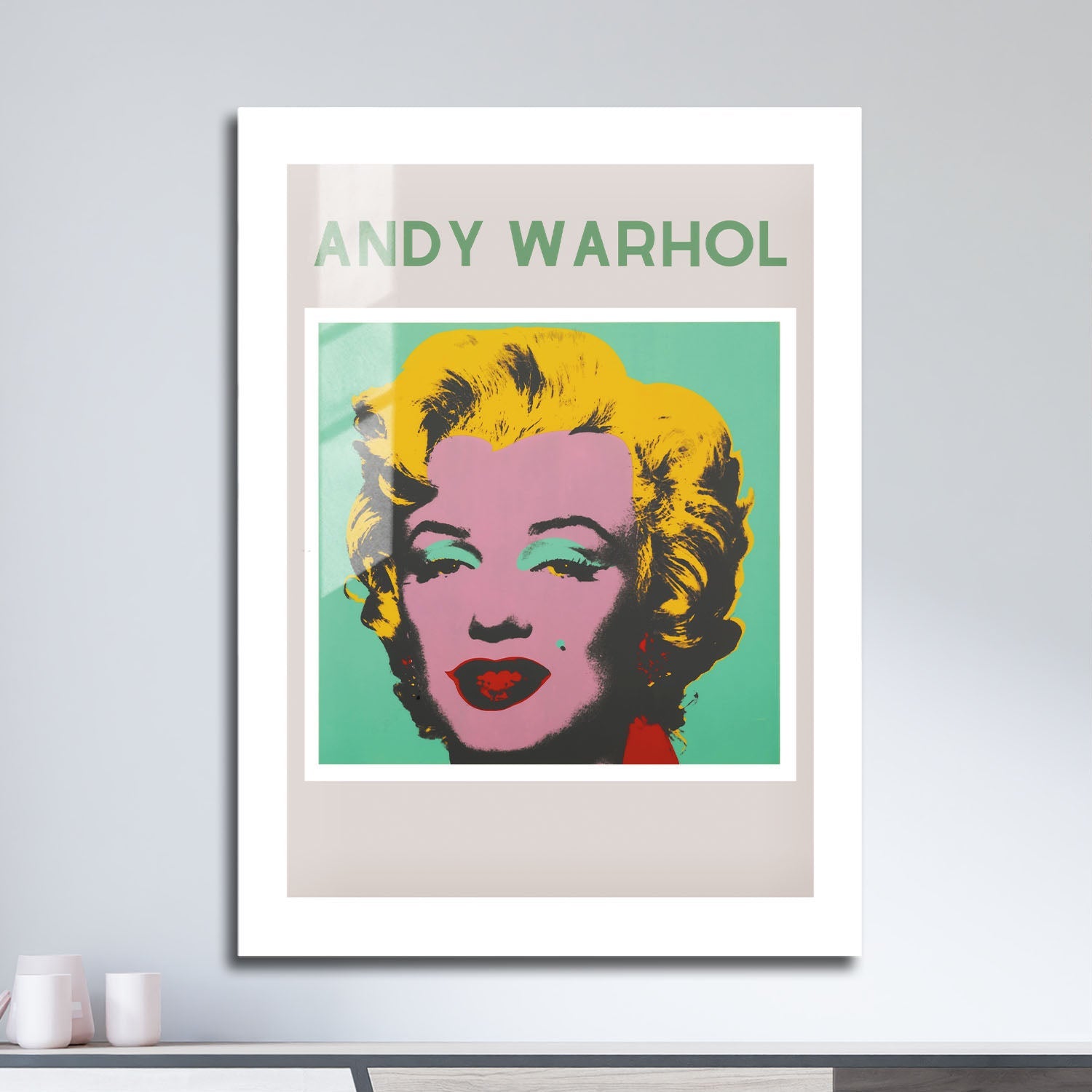 Wes Co Gallery Metal Poster Andy Warhol Marilyn 16" x 24" Home Goods - Preppy Border or edge to edge Metal Art Print