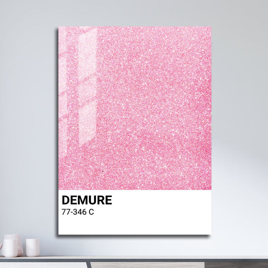 Wes Co Gallery Metal Poster Demure Pink Glitter 11" x 17" Home Goods - Preppy Border or edge to edge Metal Art Print