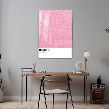 Wes Co Gallery Metal Poster Demure Pink Glitter 11" x 17" Home Goods - Preppy Border or edge to edge Metal Art Print