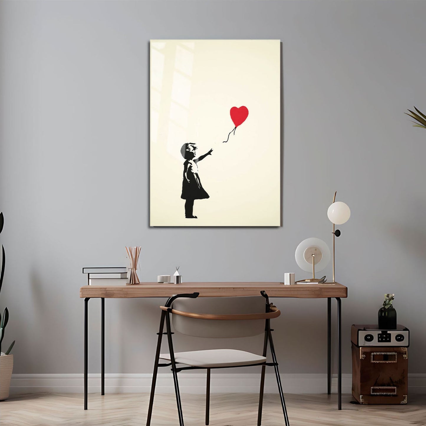 Wes Co Gallery Metal Poster Heart Shaped Balloon 11" x 17" Home Goods - Preppy Border or edge to edge Metal Art Print