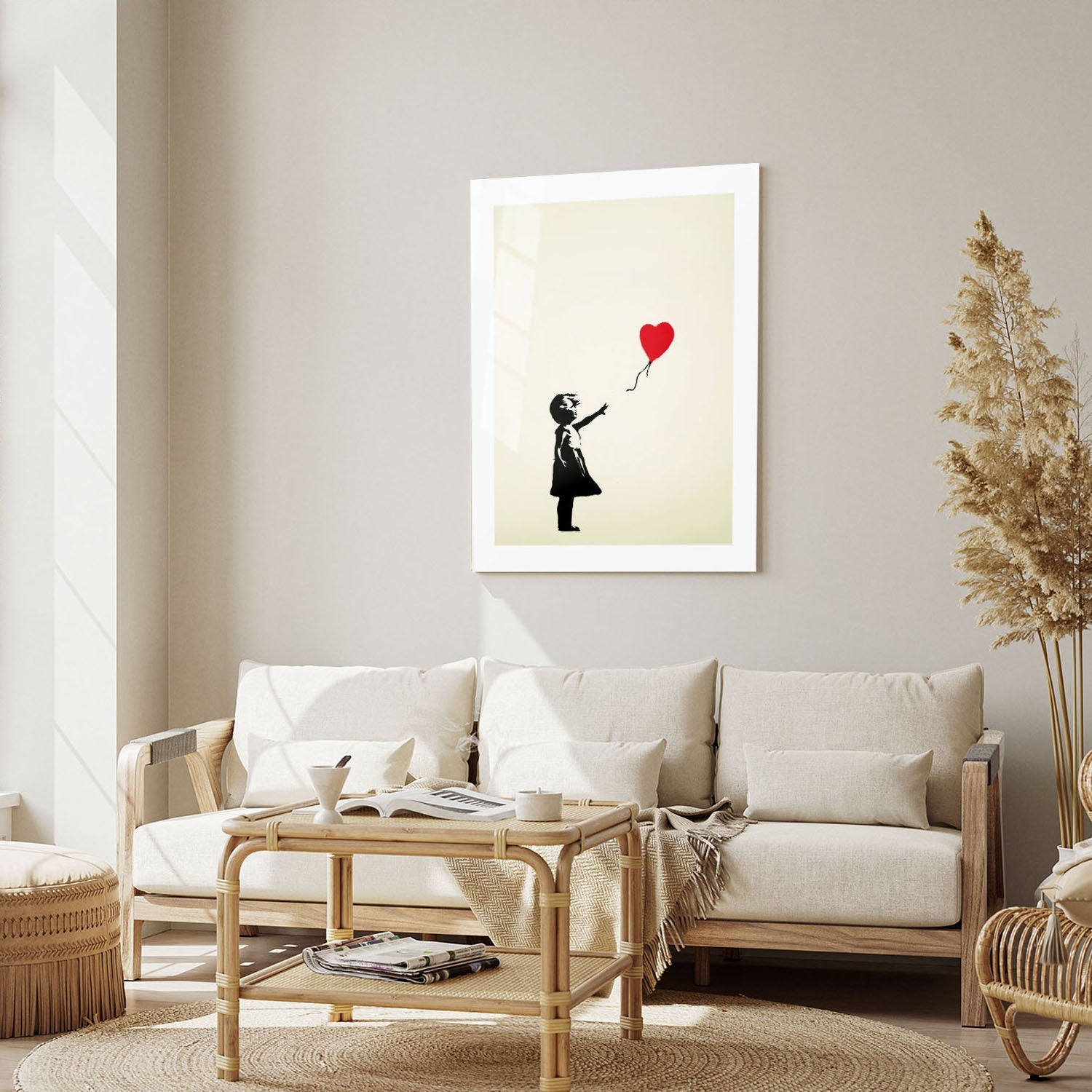 Wes Co Gallery Metal Poster Heart Shaped Balloon 16" x 24" Home Goods - Preppy Border or edge to edge Metal Art Print