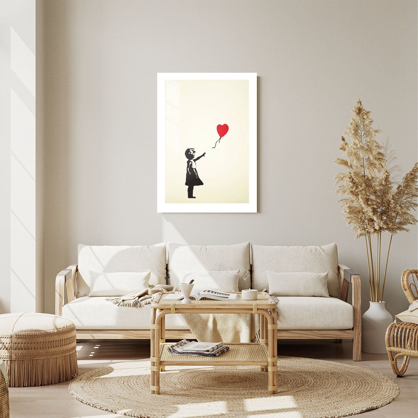 Wes Co Gallery Metal Poster Heart Shaped Balloon 24" x 36" Home Goods - Preppy Border or edge to edge Metal Art Print