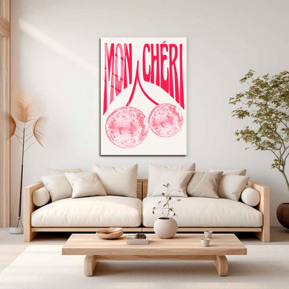 Wes Co Gallery Metal Poster Pink Disco Mon Cheri 11" x 17" Home Goods - Preppy Border or edge to edge Metal Art Print