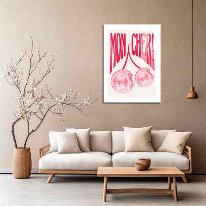 Wes Co Gallery Metal Poster Pink Disco Mon Cheri 16" x 24" Home Goods - Preppy Border or edge to edge Metal Art Print