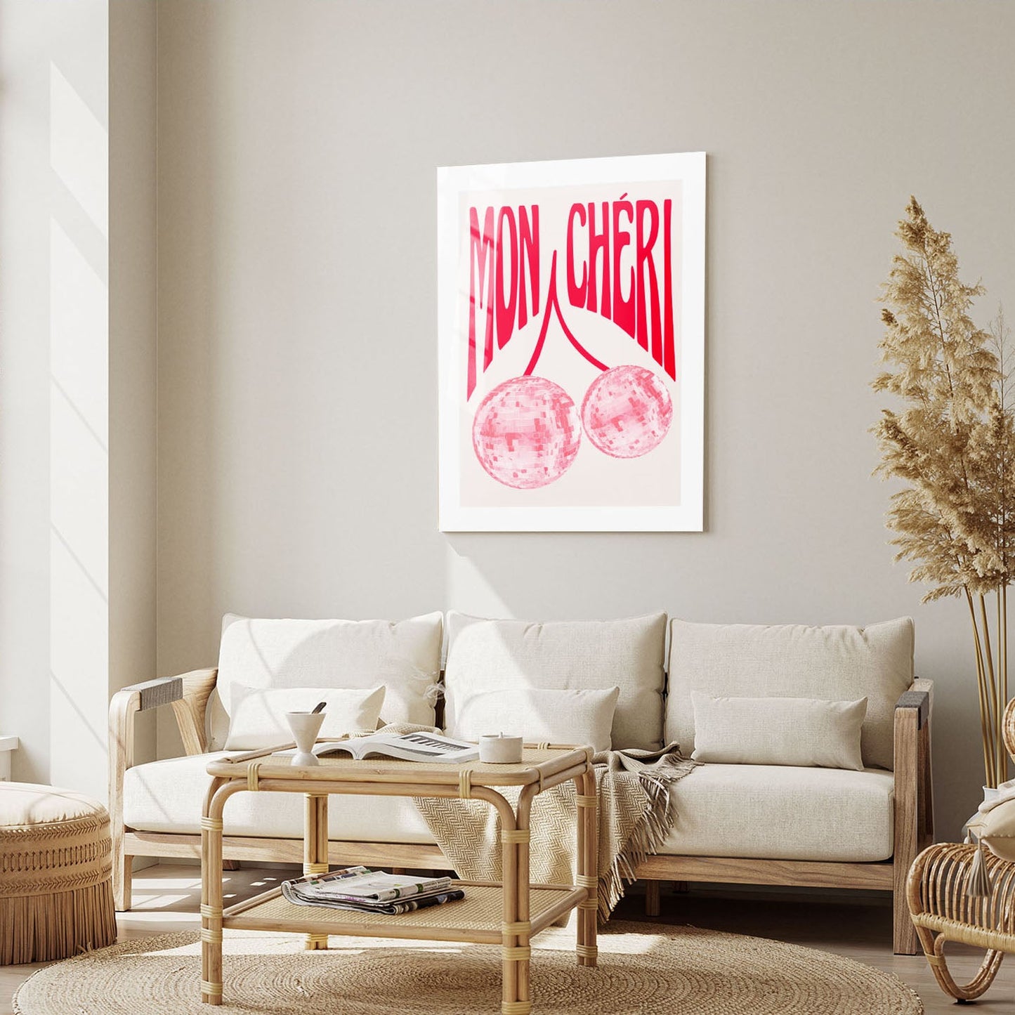 Wes Co Gallery Metal Poster Pink Disco Mon Cheri 16" x 24" Home Goods - Preppy Border or edge to edge Metal Art Print