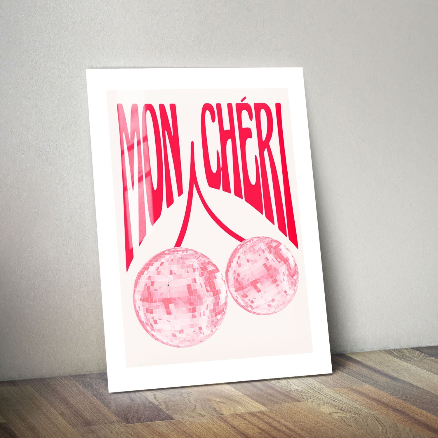 Wes Co Gallery Metal Poster Pink Disco Mon Cheri 24" x 36" Home Goods - Preppy Border or edge to edge Metal Art Print