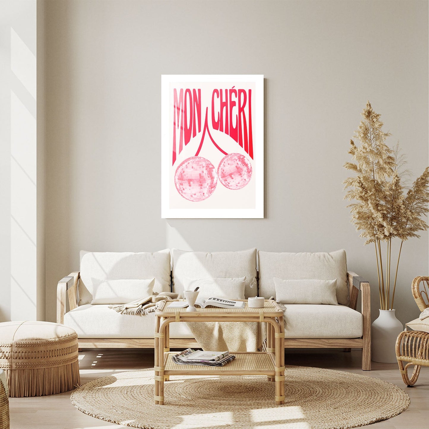 Wes Co Gallery Metal Poster Pink Disco Mon Cheri 24" x 36" Home Goods - Preppy Border or edge to edge Metal Art Print