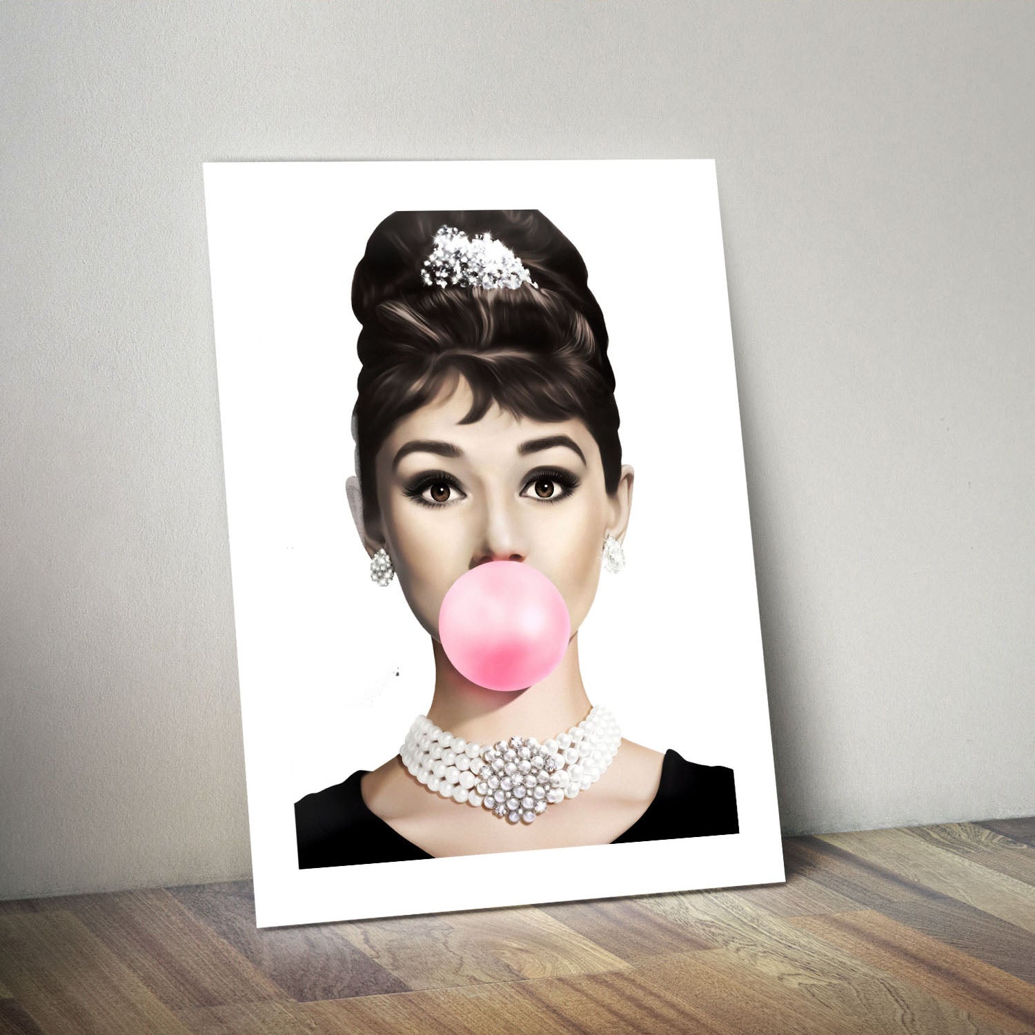 Wes Co Gallery Metal Poster Pretty Bubblegum Glamour 24" x 36" Home Goods - Preppy Border or edge to edge Metal Art Print