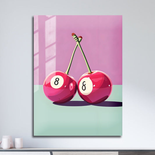 Wes Co Gallery Metal Poster Cherry Eight Balls 11" x 17" Home Goods - Preppy Border or edge to edge Metal Art Print