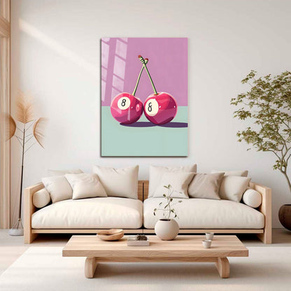 Wes Co Gallery Metal Poster Cherry Eight Balls 11" x 17" Home Goods - Preppy Border or edge to edge Metal Art Print