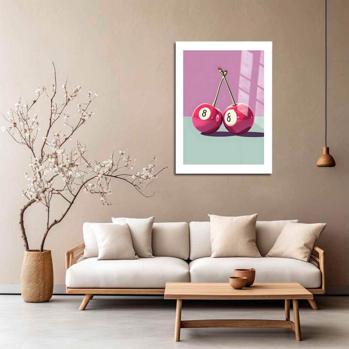 Wes Co Gallery Metal Poster Cherry Eight Balls 16" x 24" Home Goods - Preppy Border or edge to edge Metal Art Print