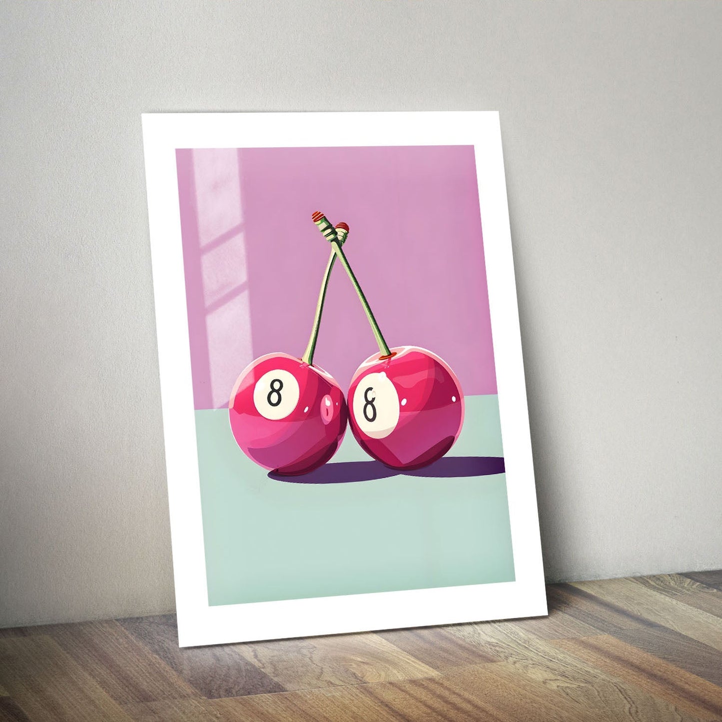 Wes Co Gallery Metal Poster Cherry Eight Balls 24" x 36" Home Goods - Preppy Border or edge to edge Metal Art Print