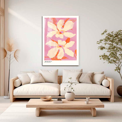 Wes Co Gallery Metal Poster Pink Floral Elegance 11" x 17" Home Goods - Preppy Border or edge to edge Metal Art Print