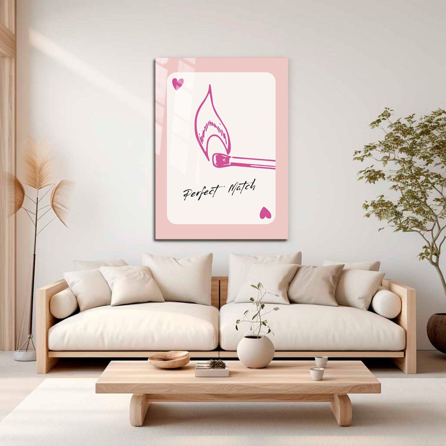 Wes Co Gallery Metal Poster Perfect Match Hearts Card 11" x 17" Home Goods - Preppy Border or edge to edge Metal Art Print