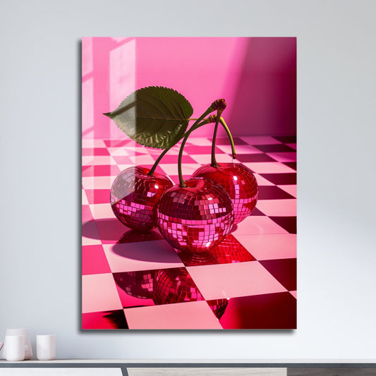 Wes Co Gallery Metal Poster Disco Cherry Pop 11" x 17" Home Goods - Preppy Border or edge to edge Metal Art Print