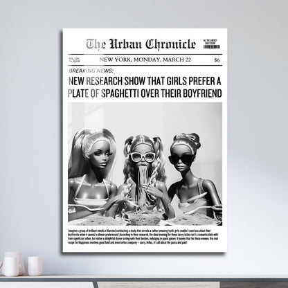 Wes Co Gallery Metal Poster Glamour Girls Headline 11" x 17" Home Goods - Preppy Border or edge to edge Metal Art Print