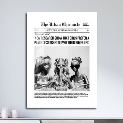 Wes Co Gallery Metal Poster Glamour Girls Headline 16" x 24" Home Goods - Preppy Border or edge to edge Metal Art Print