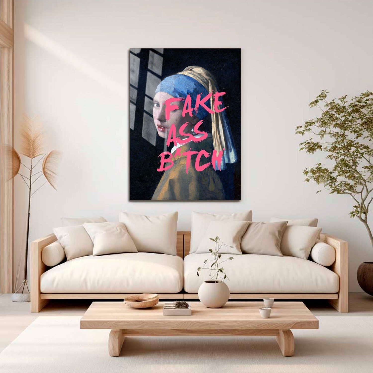 Wes Co Gallery Metal Poster Modern Vermeer Girl 11" x 17" Home Goods - Preppy Border or edge to edge Metal Art Print