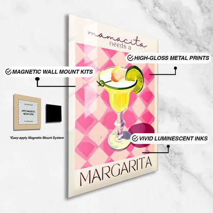 Wes Co Gallery Metal Poster Margarita Moments 16" x 24" Home Goods - Summer Border or edge to edge Metal Art Print