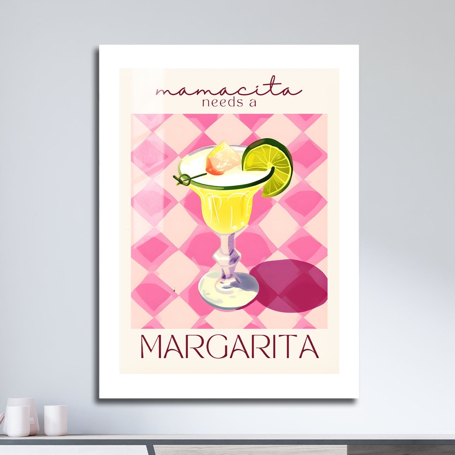 Wes Co Gallery Metal Poster Margarita Moments 16" x 24" Home Goods - Summer Border or edge to edge Metal Art Print