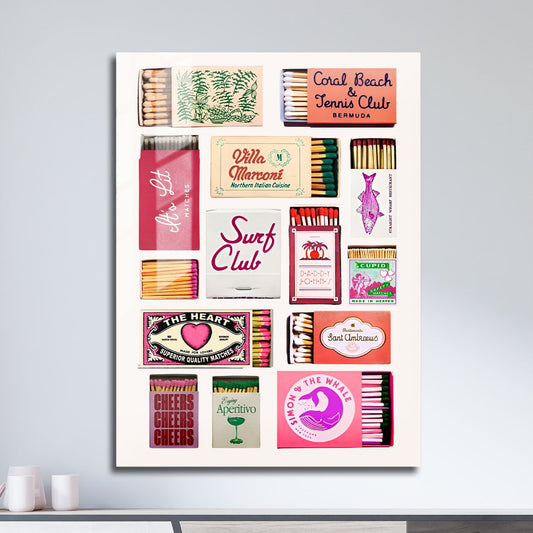 Wes Co Gallery Metal Poster Retro Matchbox Collection 11" x 17" Home Goods - Summer Border or edge to edge Metal Art Print