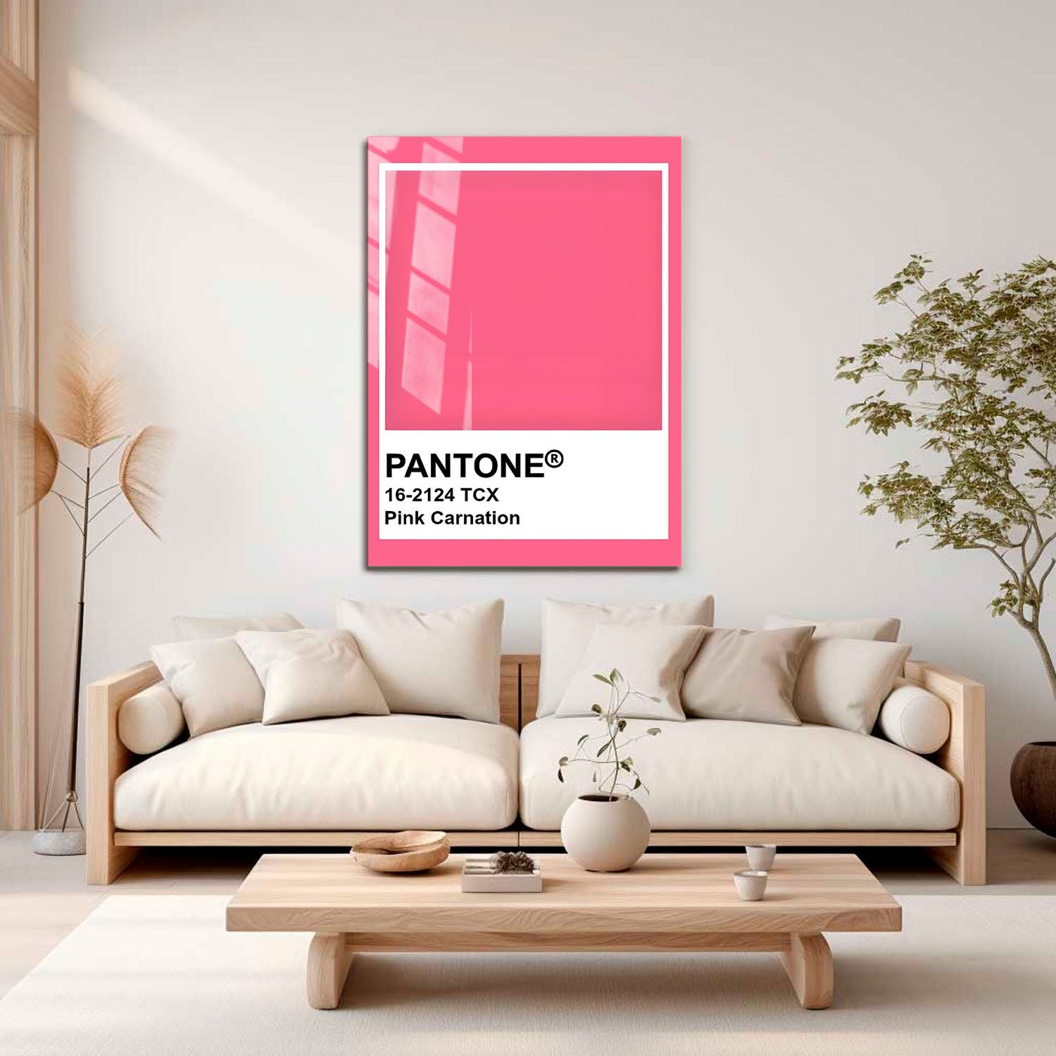 Wes Co Gallery Metal Poster Pantone Pink Carnation 11" x 17" Home Goods - Summer Border or edge to edge Metal Art Print