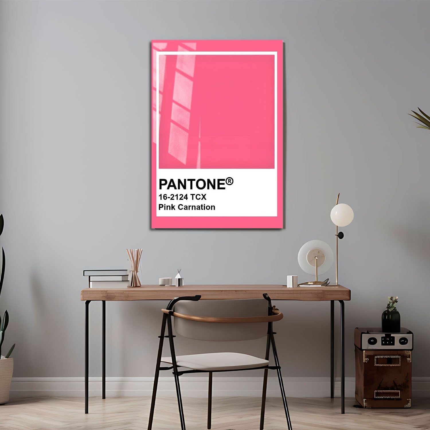 Wes Co Gallery Metal Poster Pantone Pink Carnation 11" x 17" Home Goods - Summer Border or edge to edge Metal Art Print