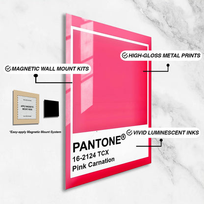 Wes Co Gallery Metal Poster Pantone Pink Carnation 16" x 24" Home Goods - Summer Border or edge to edge Metal Art Print