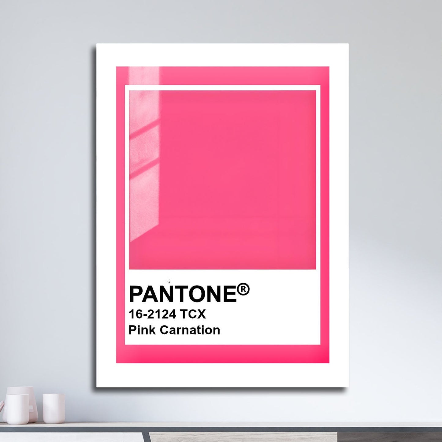 Wes Co Gallery Metal Poster Pantone Pink Carnation 16" x 24" Home Goods - Summer Border or edge to edge Metal Art Print