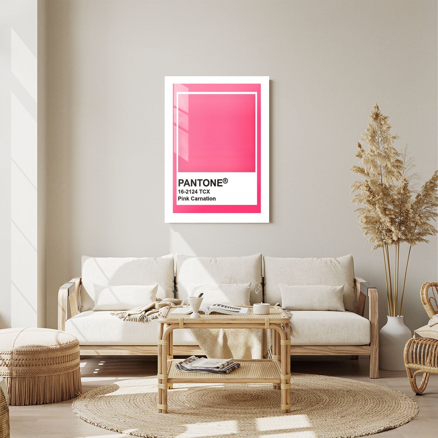 Wes Co Gallery Metal Poster Pantone Pink Carnation 24" x 36" Home Goods - Summer Border or edge to edge Metal Art Print