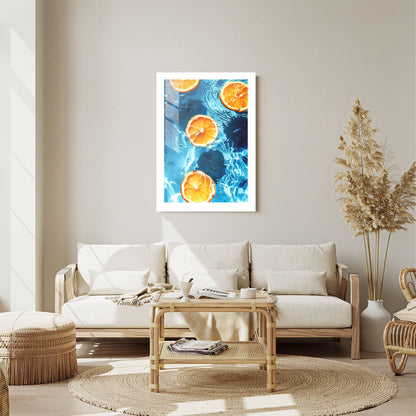 Wes Co Gallery Metal Poster Floating Citrus Slices 24" x 36" Home Goods - Summer Border or edge to edge Metal Art Print